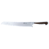 Gude Delta Series Forged Double Bolster Serrated Bread Knife 10-in, African Blackwood Handle - Gude Shop USA