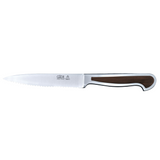 Gude Delta Series Forged Double Bolster Serrated Tomato Knife 5-in, African Blackwood Handle - Gude Shop USA