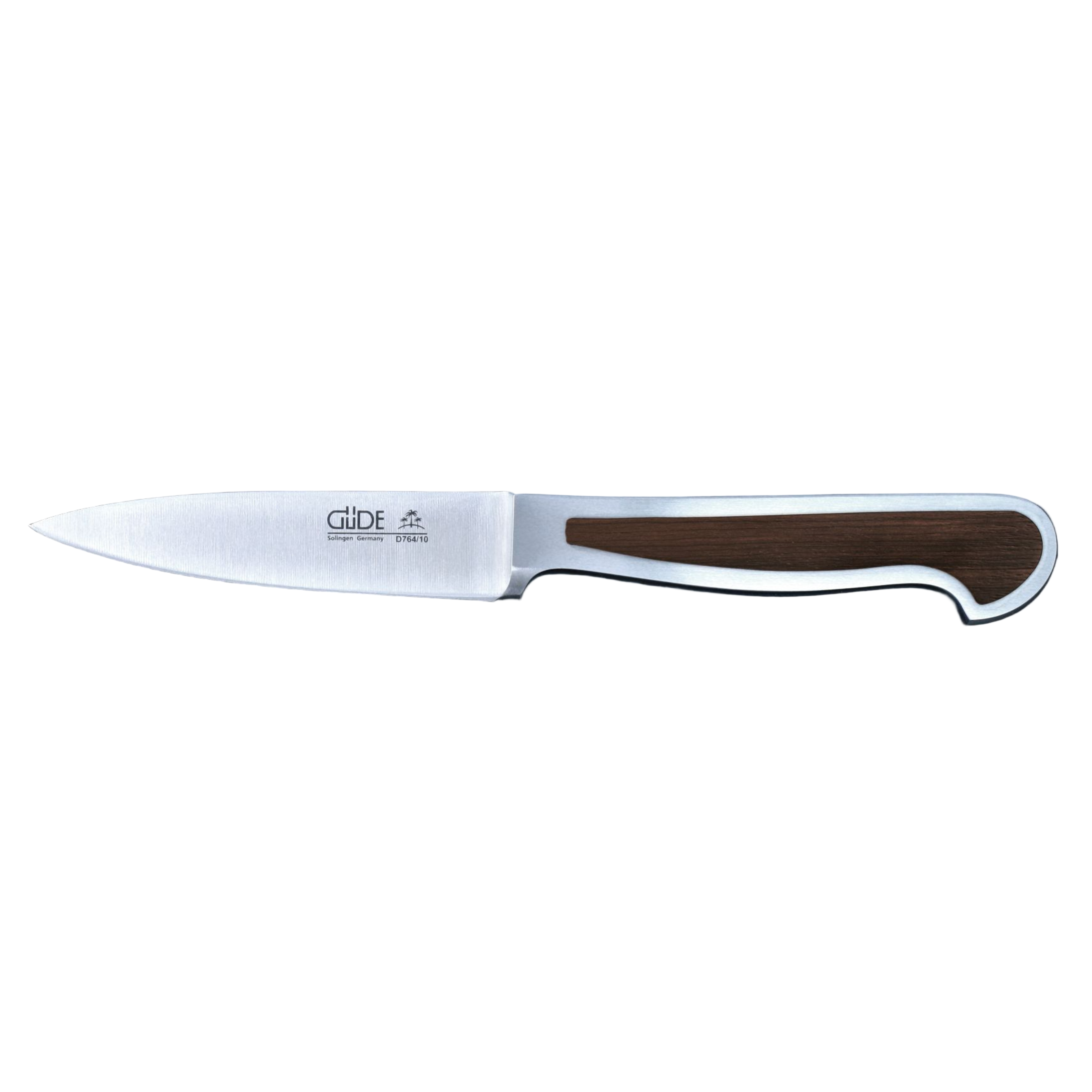 Güde Delta Straight Paring Knife 4-in, model D764/10, with hand-wash African blackwood handle