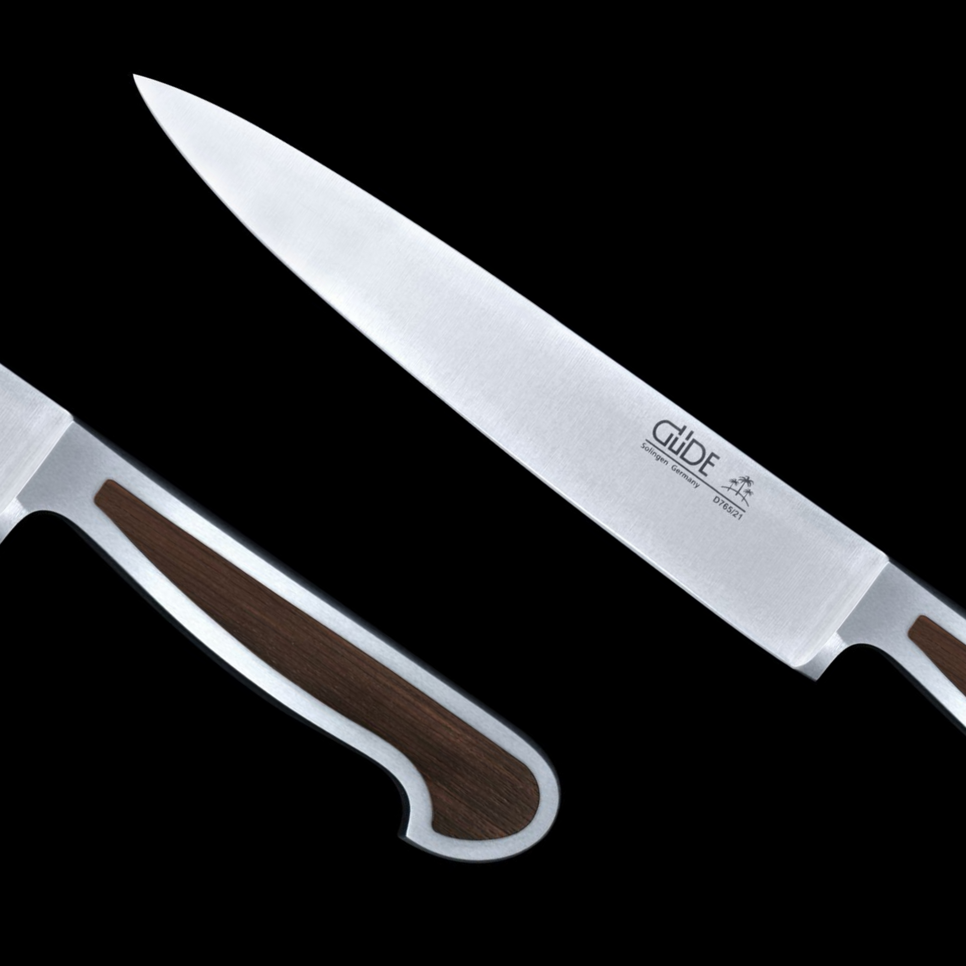 Gude Delta Series Forged Double bolster Slicing Knife 8", African Black Wood Handle - GuedeUSA