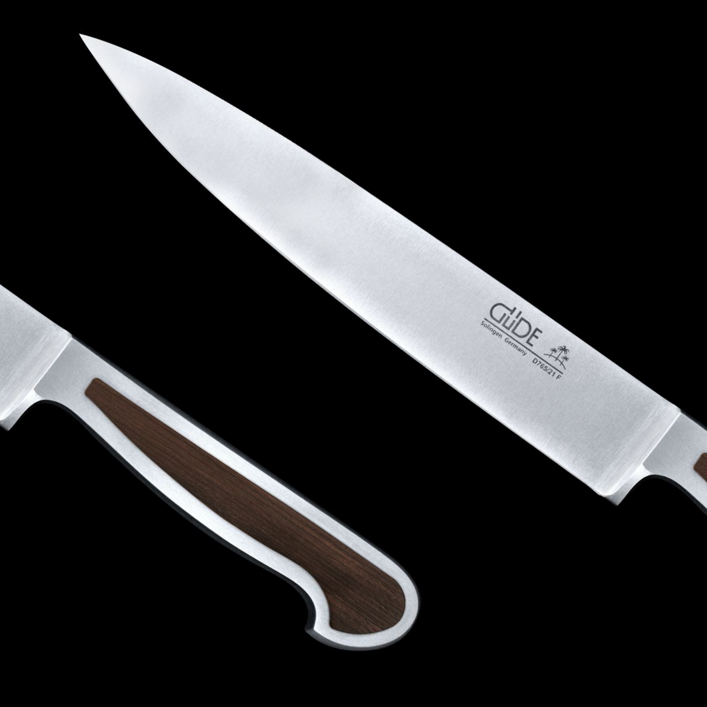 Gude Delta Series Forged Double Bolster Flexible Fillet Knife 8", African Black Wood Handle - GuedeUSA