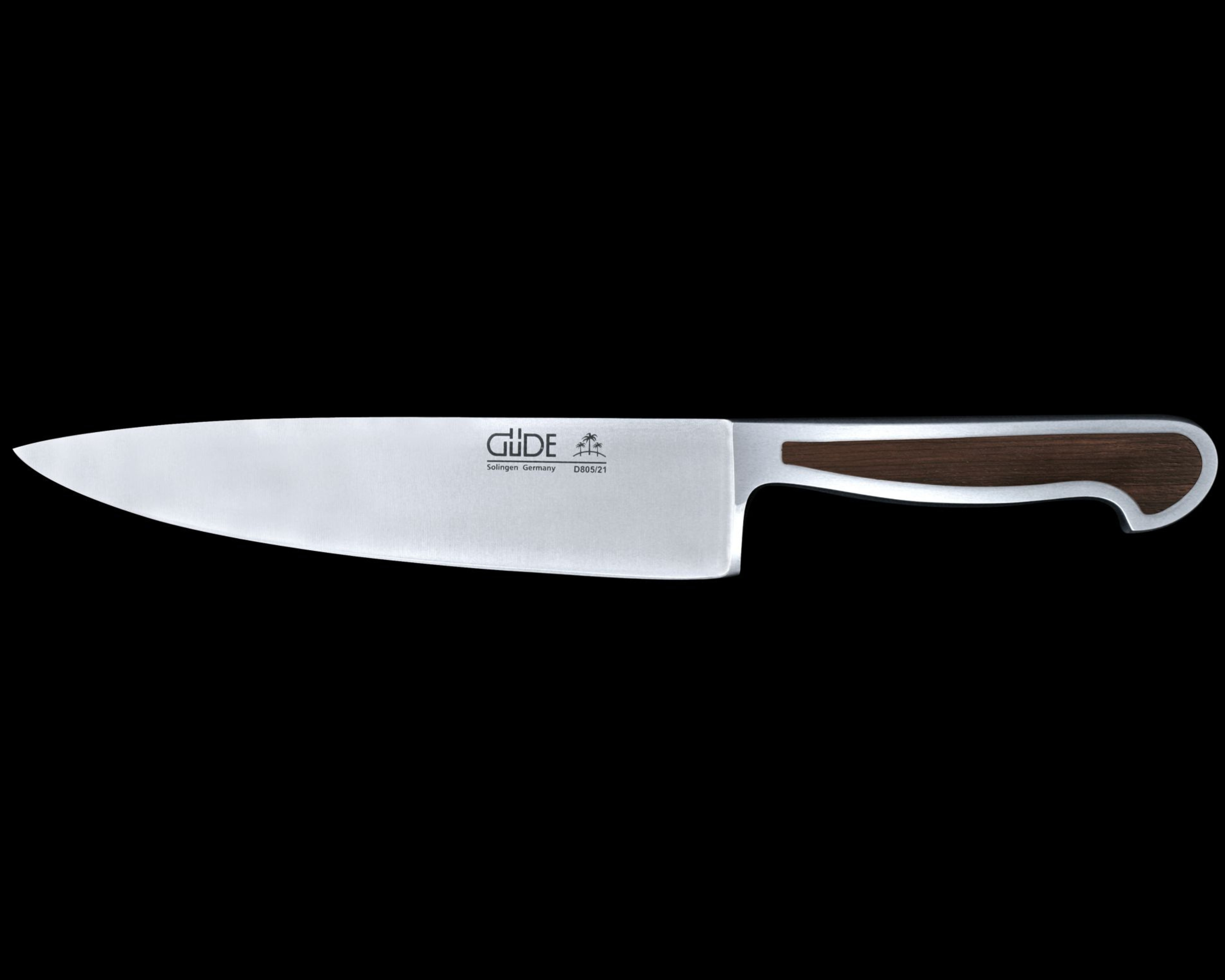 Gude Delta Series Forged Double Bolster Chef's Knife 8", African Black Wood Handle - GuedeUSA