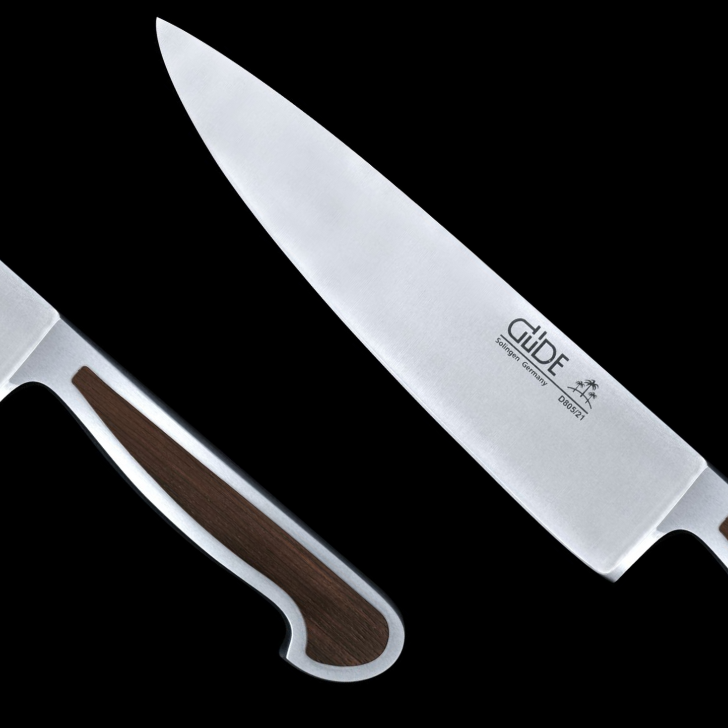 Gude Delta Series Forged Double Bolster Chef's Knife 8", African Black Wood Handle - GuedeUSA