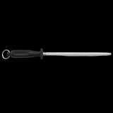 Güde Omikron Series 9-inch knife sharpening steel with black polyester handle