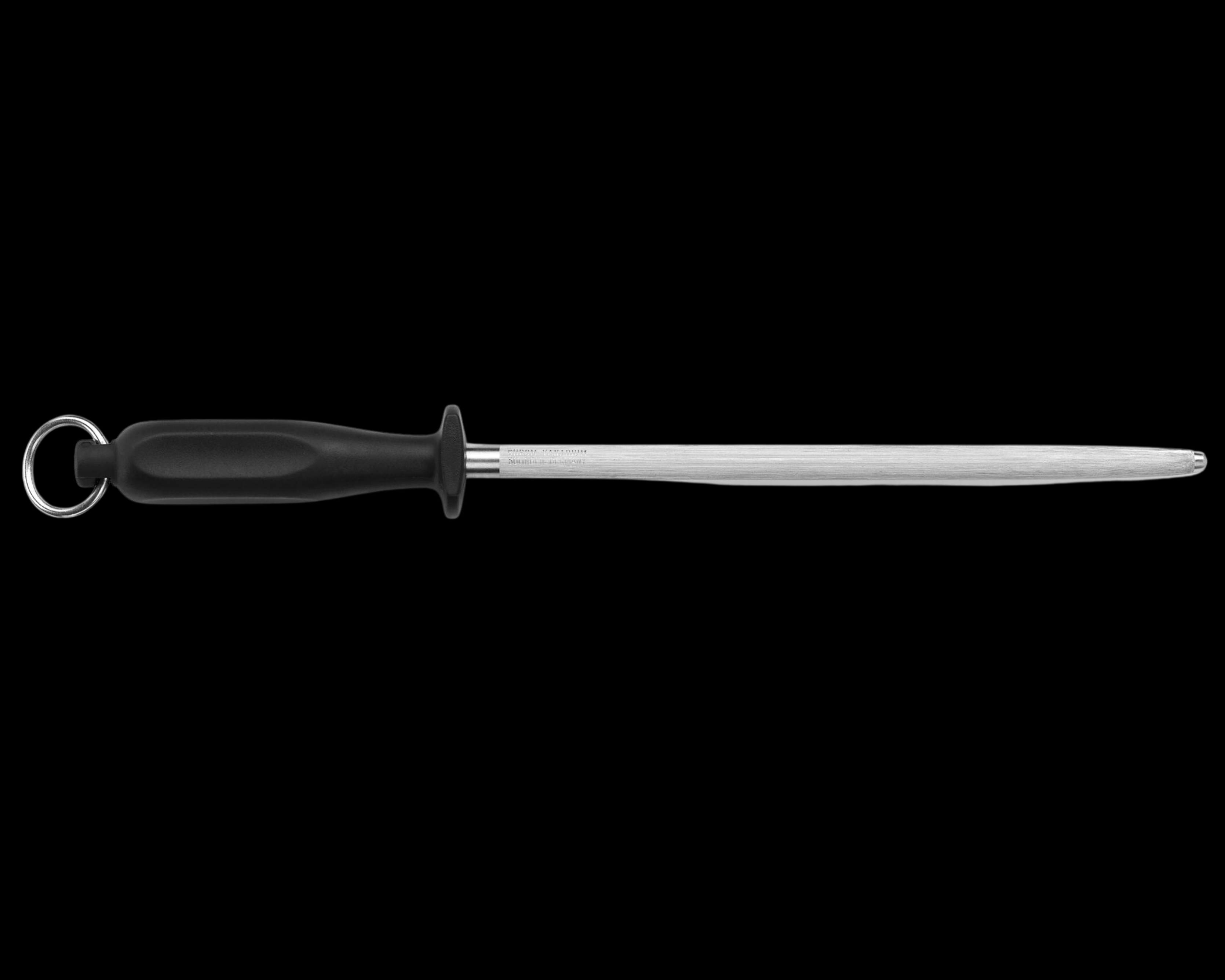 Güde Omikron Series 9-inch knife sharpening steel with black polyester handle