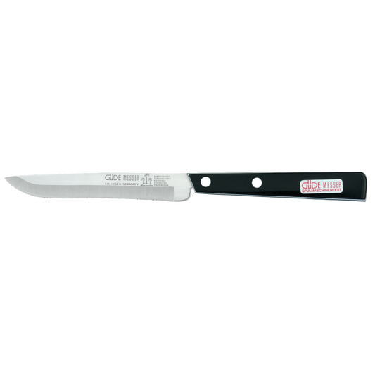 Gude Universal Series Utility Serrated Knife 4-1/3-in, Black / White Hostaform Handle