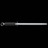 Güde Omikron Series 12-1/2-inch knife sharpening steel with black polyester handle
