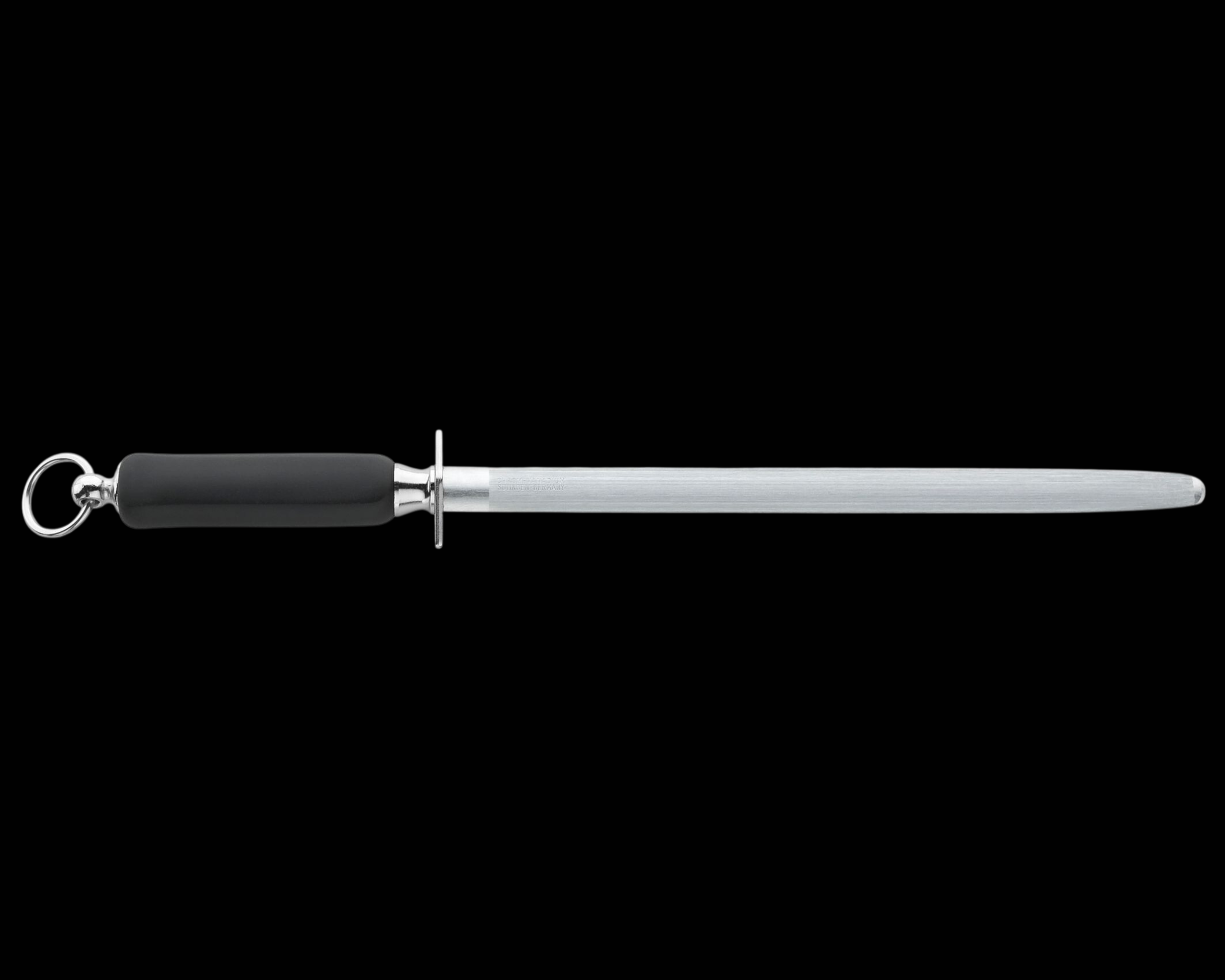 Güde Omikron Series 12-1/2-inch knife sharpening steel with black polyester handle