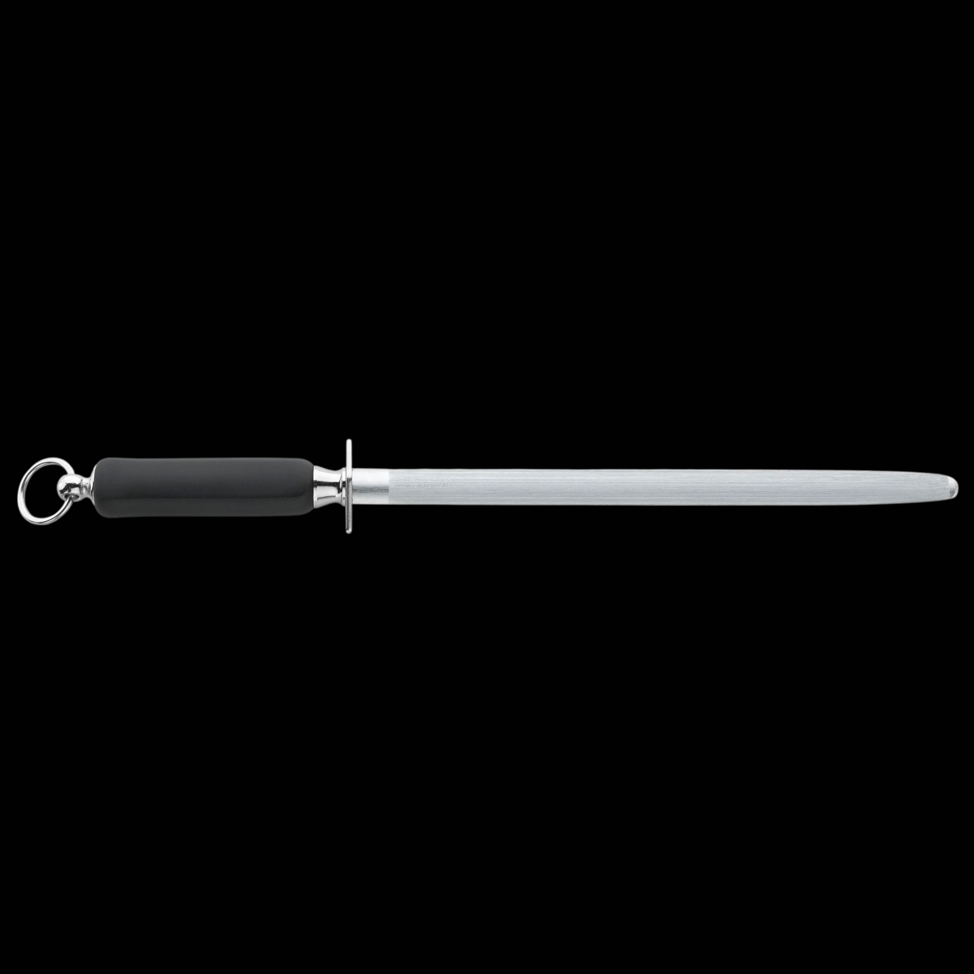 Güde Omikron Series 12-1/2-inch knife sharpening steel with black polyester handle