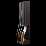Güde SYNCHROS knife storage case in flamed oak wood, holds all four SYNCHROS knives
