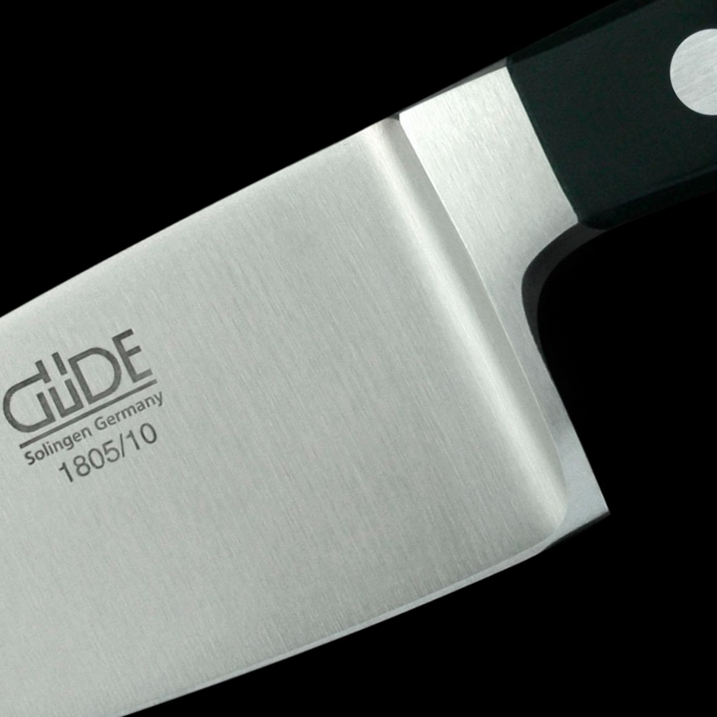 Gude Alpha Series Forged Double Bolster Hard Cheese Knife 3", Black Hostaform Handle - GuedeUSA