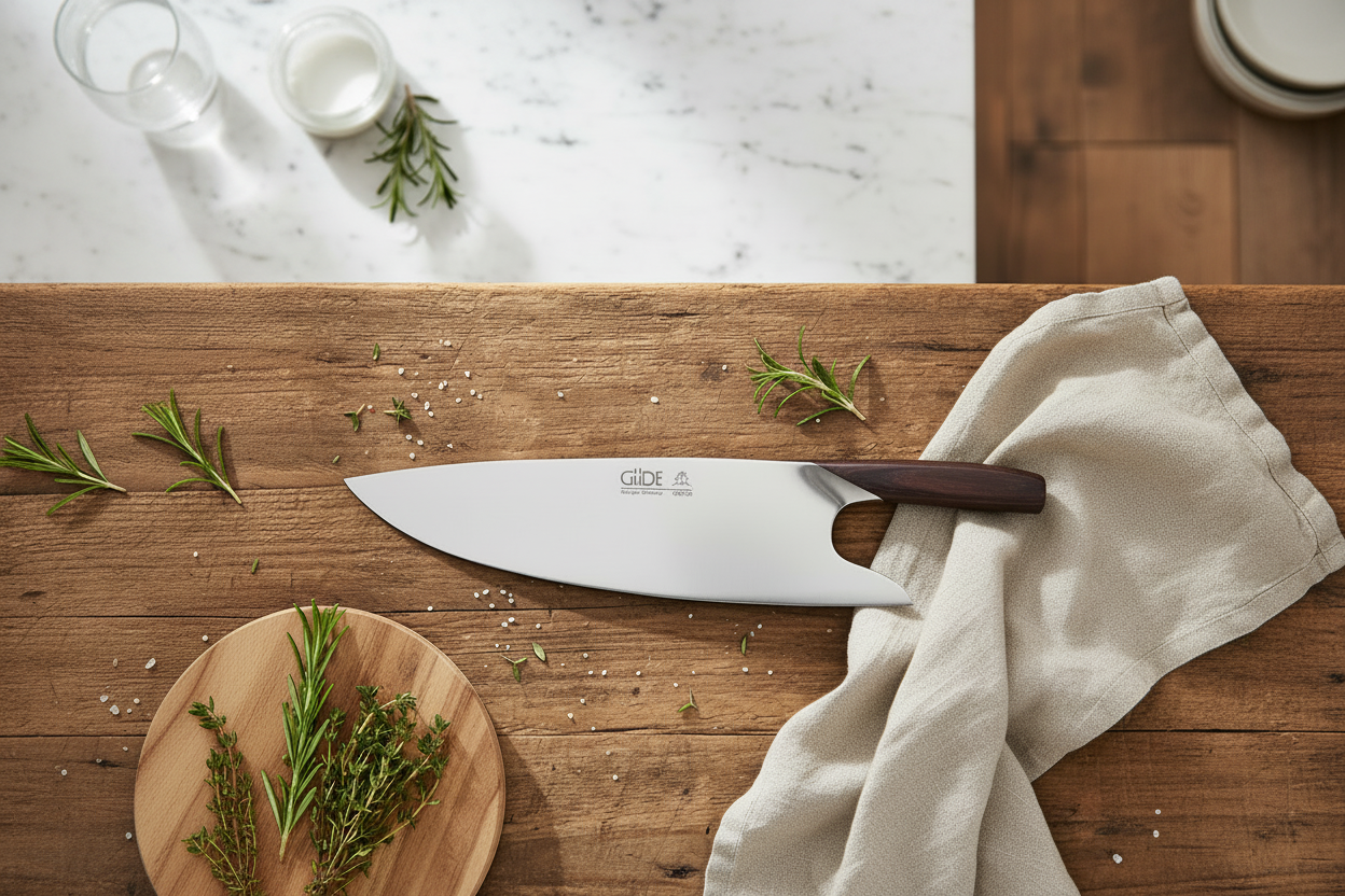 Gude THE KNIFE Series Forged Multi-Use Chef's Knife 10-in, Luxury African Ironwood Handle – Gude Shop USA