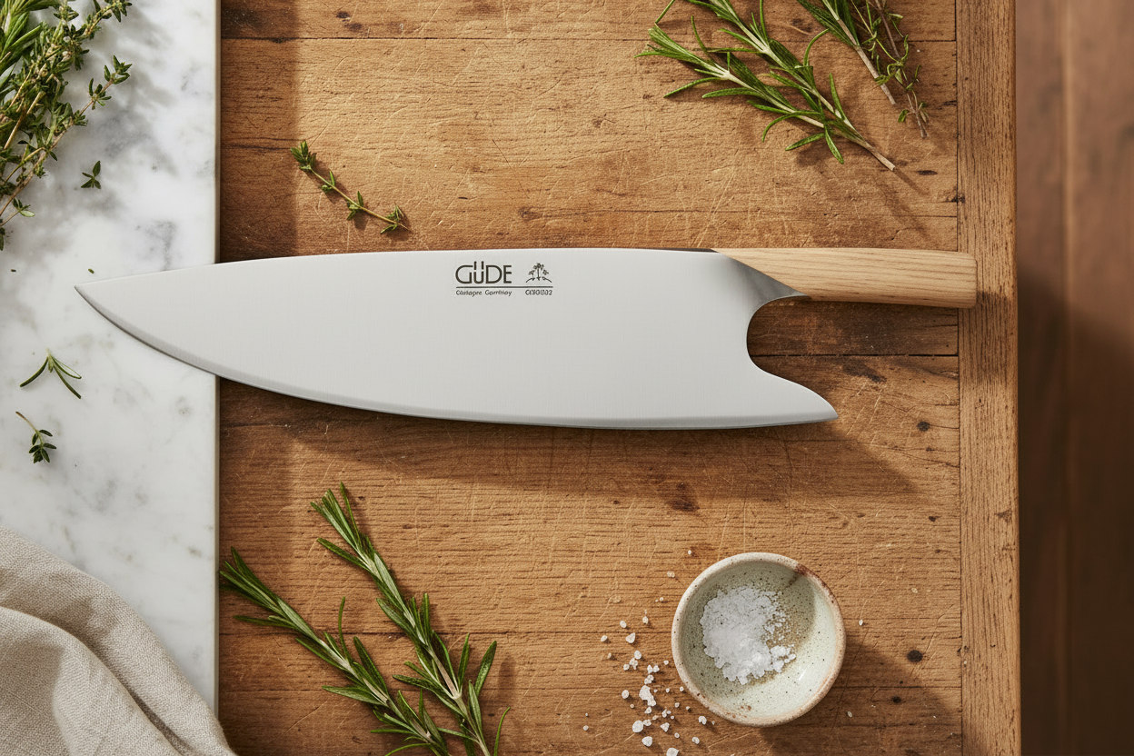 Gude THE KNIFE. Series Forged Multi-Use Chef's Knife 10", Oak Wood Handle