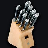 Güde Alpha Series 10-piece knife block set, blades forged from single bars of high-carbon stainless steel