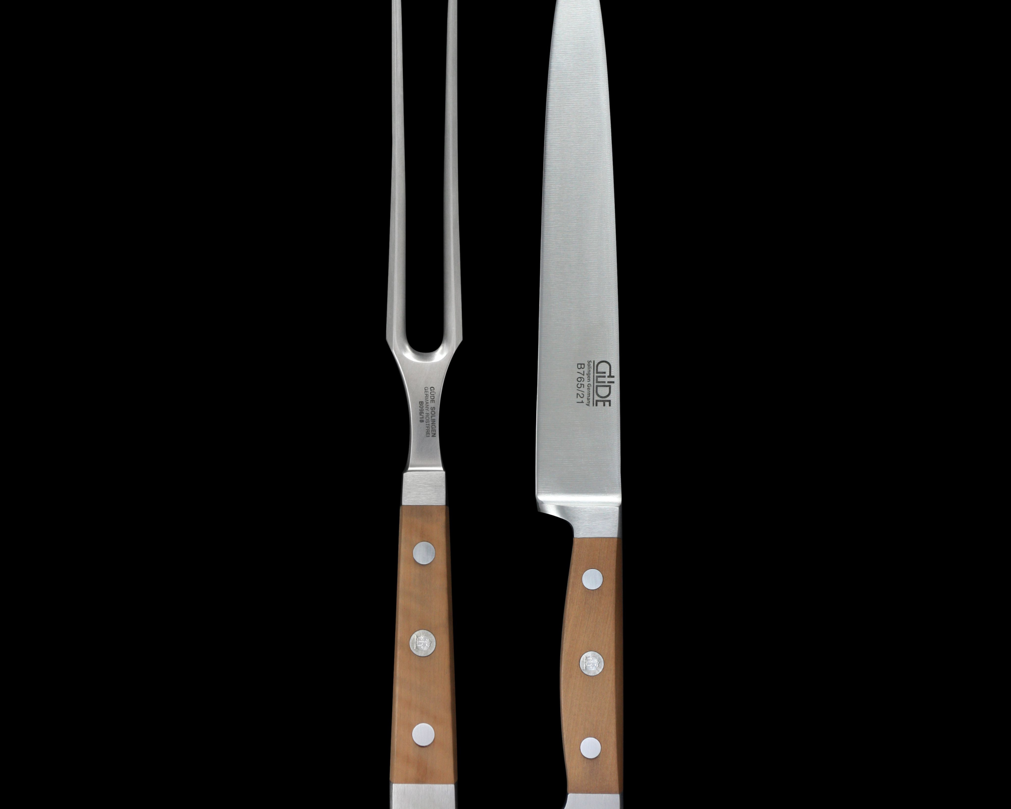 Gude Alpha Pear Series 2pc Carving Set, Pearwood Handle - GuedeUSA