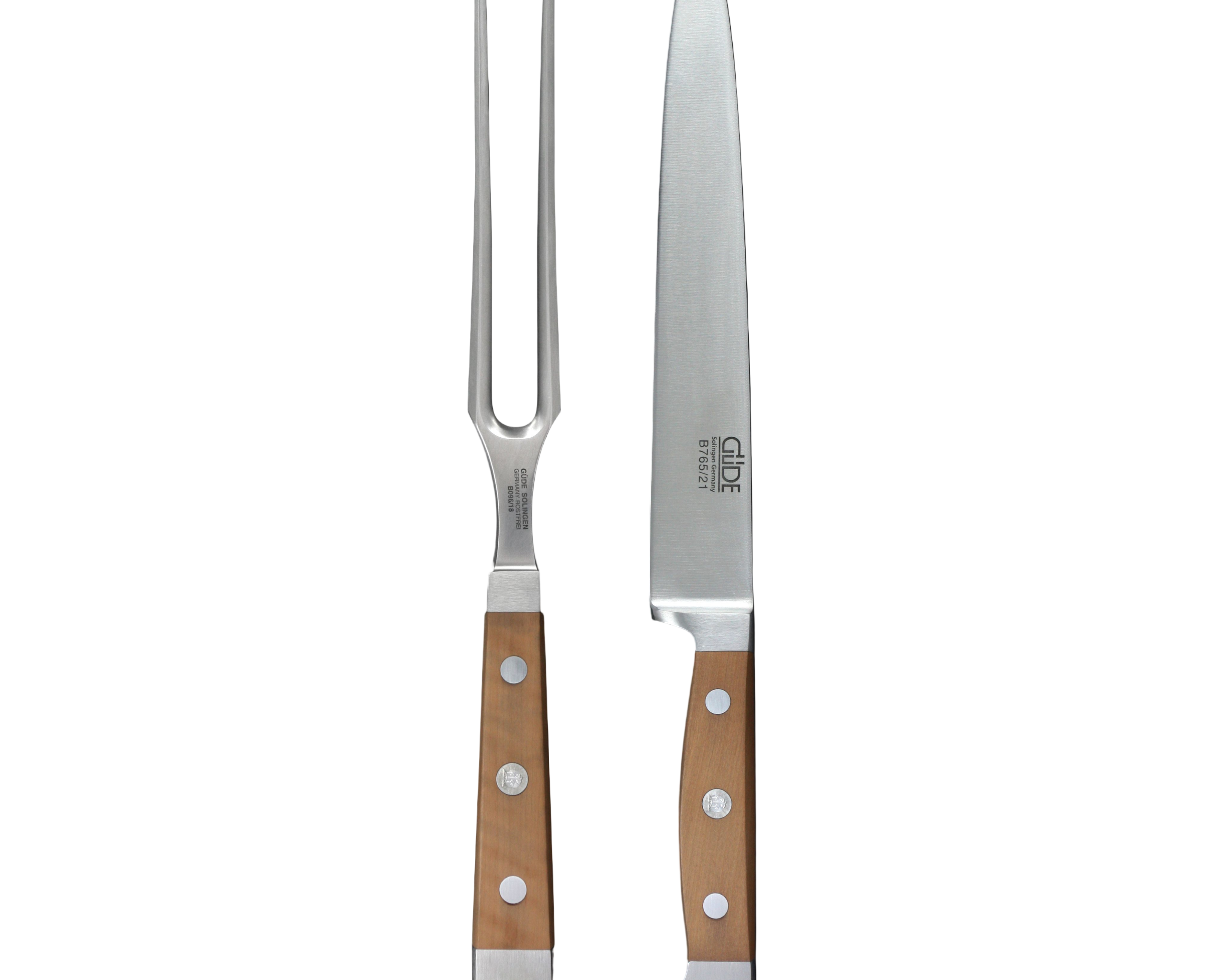 Gude Alpha Pear Forged Double Bolster 2-Piece Carving Set, Luxury Pear Wood Handle - Gude Shop USA