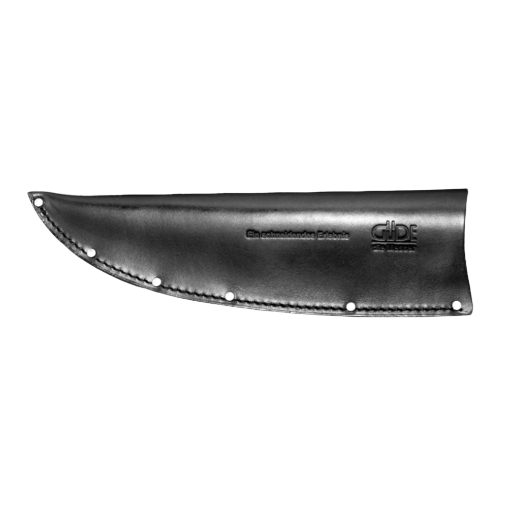 Güde leather sheath in tanned cowhide, a blade guard made for THE KNIFE