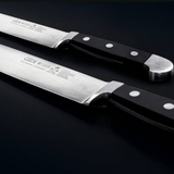 Güde Alpha Series Straight Paring Knife 4-inch, dishwasher-safe black Hostaform handle, easy to clean
