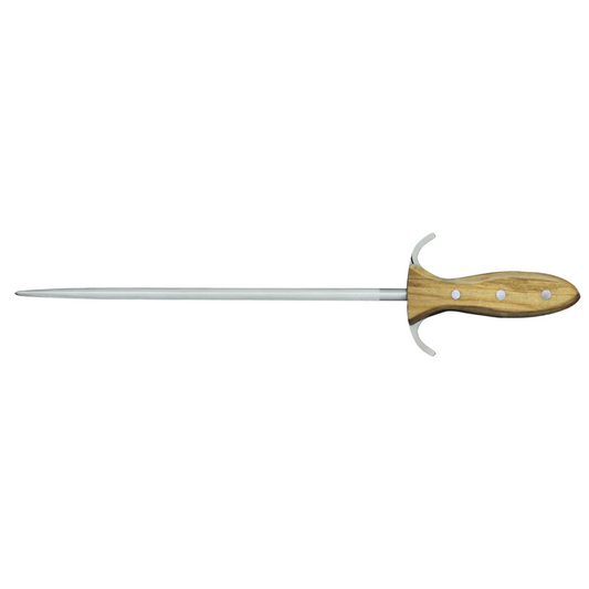 Gude Alpha Olive Series Forged Sharpening Steel D' Artagnan 12-in, Olivewood Handle