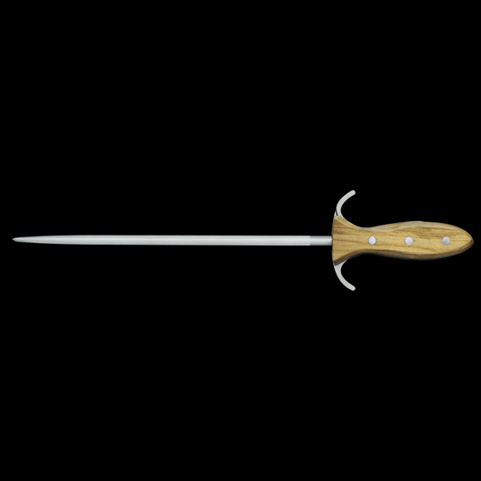 Gude Alpha Olive Series Forged Sharpening Steel "D' artagnan" 12", Olivewood Handle - GuedeUSA