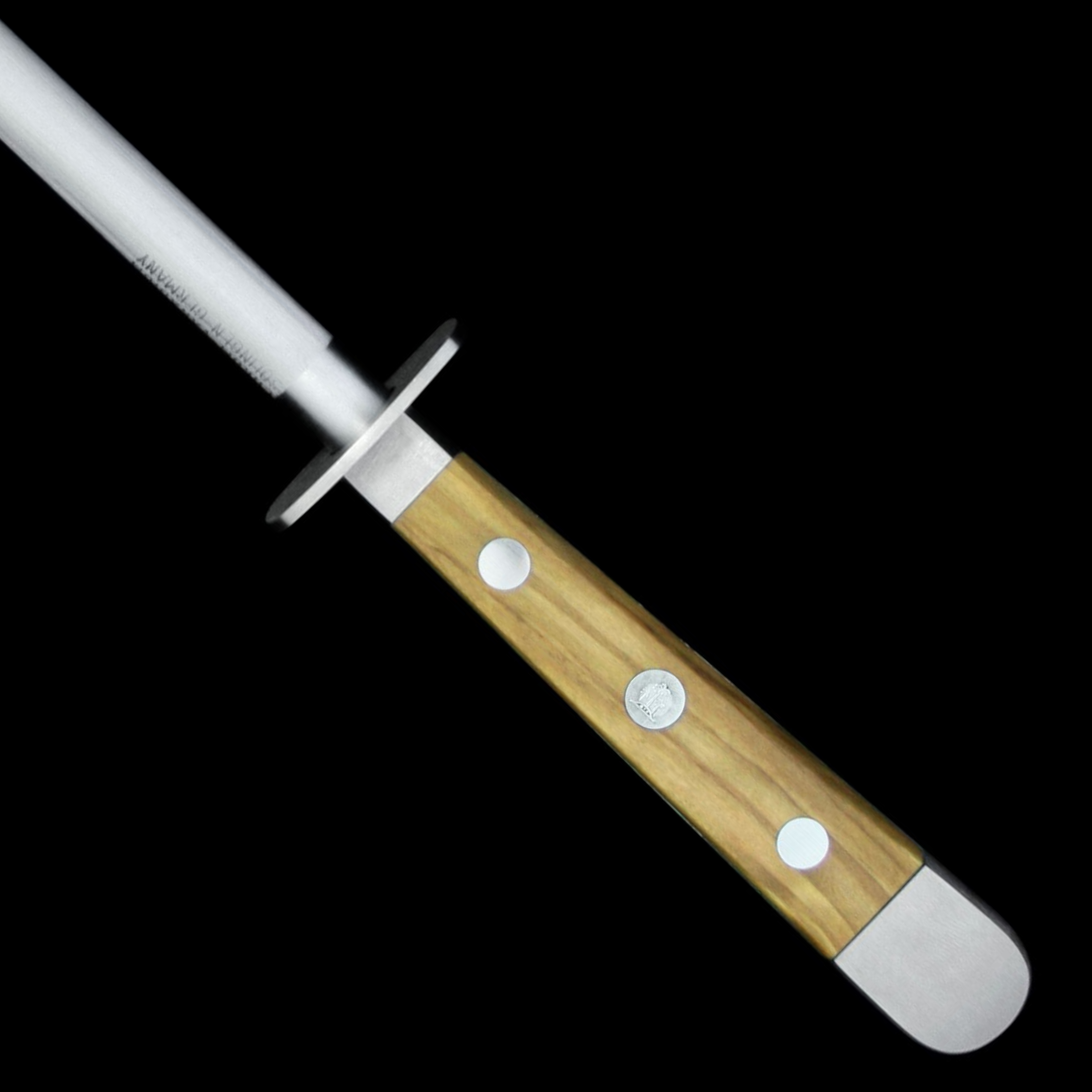 Güde Alpha Olive Series Sharpening Steel 10-inch, crafted in Solingen, Germany using traditional techniques