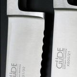 Gude Alpha Pear Series Forged Double Bolster Bread Knife 8", Pearwood Handle and Serrated Blade - GuedeUSA