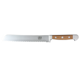 Gude Alpha Pear Series Forged Double Bolster Serrated Bread Knife 8-in, Luxury Pear Wood Handle - Gude Shop USA