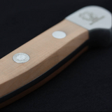 Gude Alpha Pear Series Forged Double Bolster Cleaver 7", Pearwood Handle, 10-oz - GuedeUSA