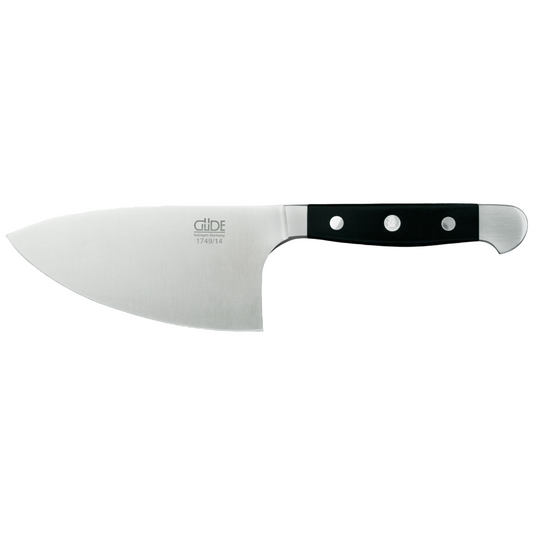 Gude Alpha Series Forged Double Bolster Herb Knife 5-in, Black Hostaform Handle