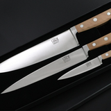 Gude Alpha Pear Series Forged Double Bolster Carving Knife 8", Pearwood Handle - GuedeUSA