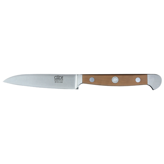 Gude Alpha Pear Series Forged Double Bolster Paring Knife 3-in, Luxury Pear Wood Handle