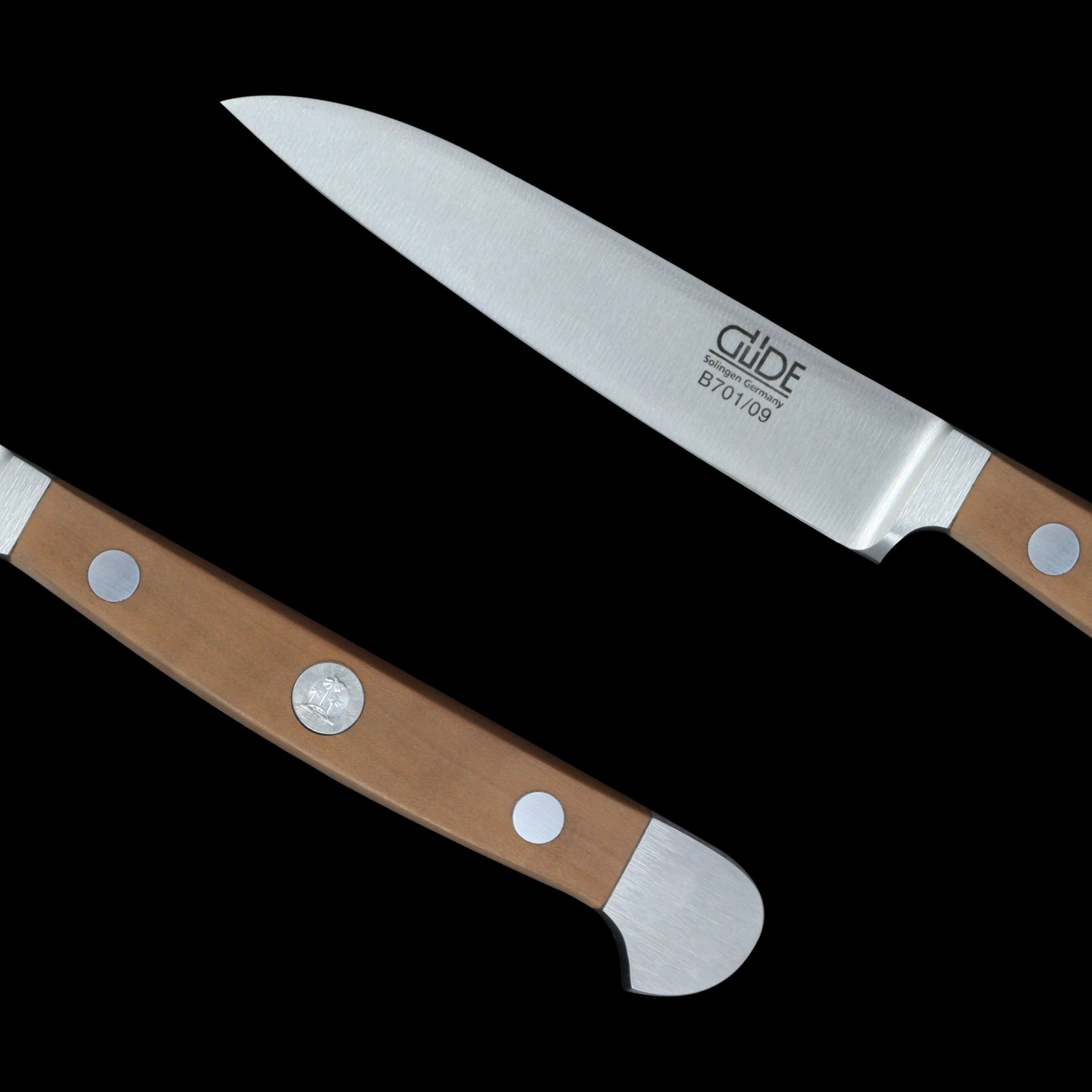 Gude Alpha Pear Series Forged Double Bolster Paring Knife 3", Pearwood Handle - GuedeUSA