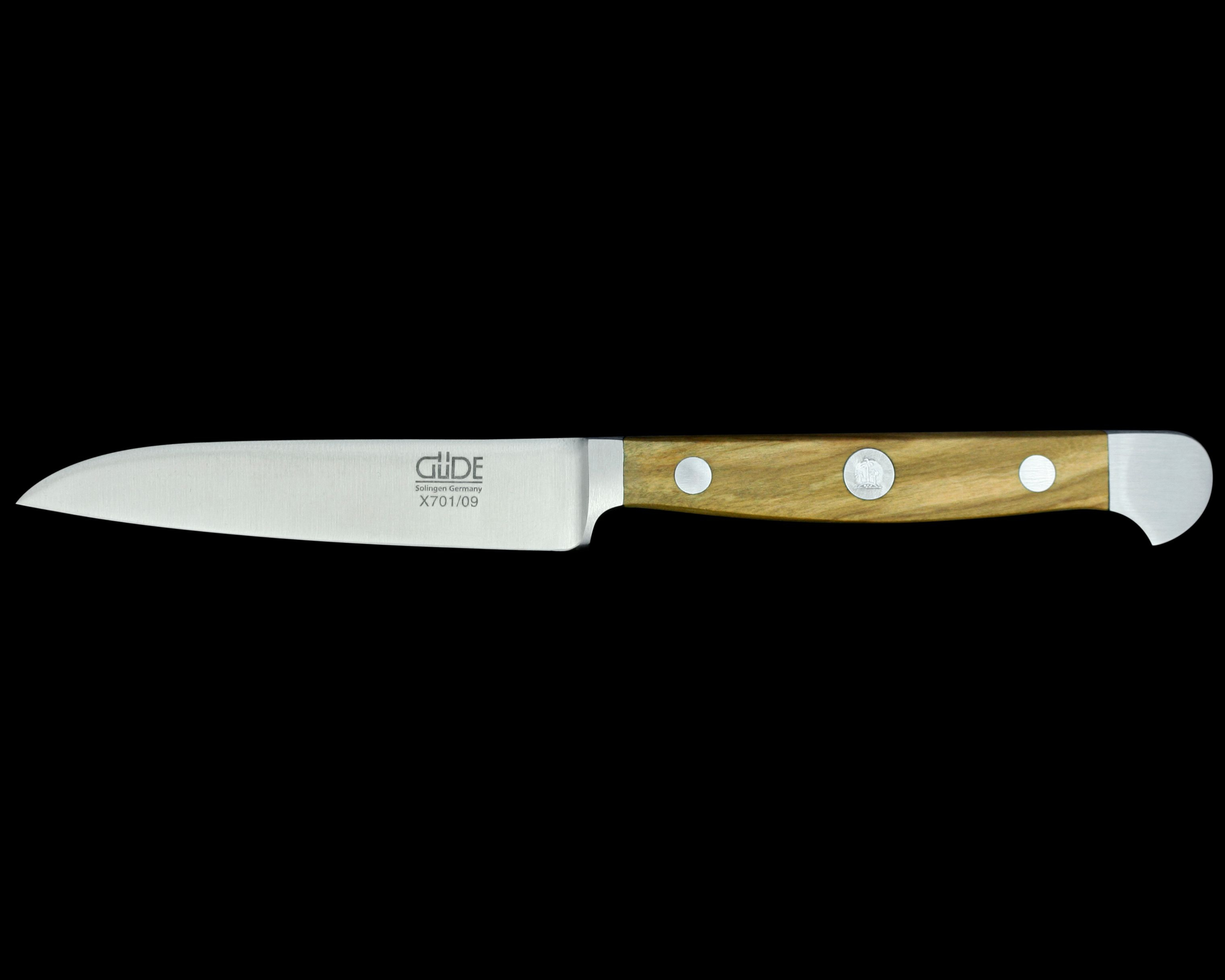 Güde Alpha Olive Series Paring Knife 3.5-inch, forged from a single bar of steel for a harder, thicker blade