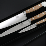 Gude Alpha Pear Series Forged Double Bolster Paring Knife 3", Pearwood Handle - GuedeUSA