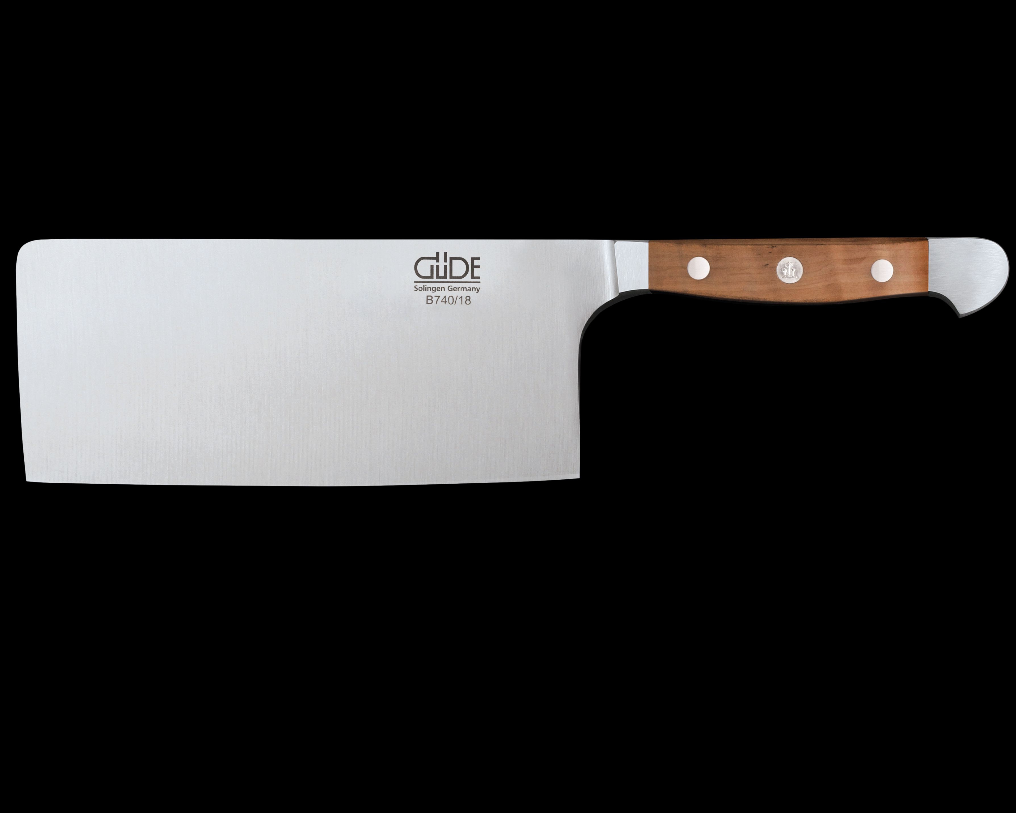 Gude Alpha Pear Series Forged Double Bolster Cleaver 7", Pearwood Handle, 14-oz - GuedeUSA