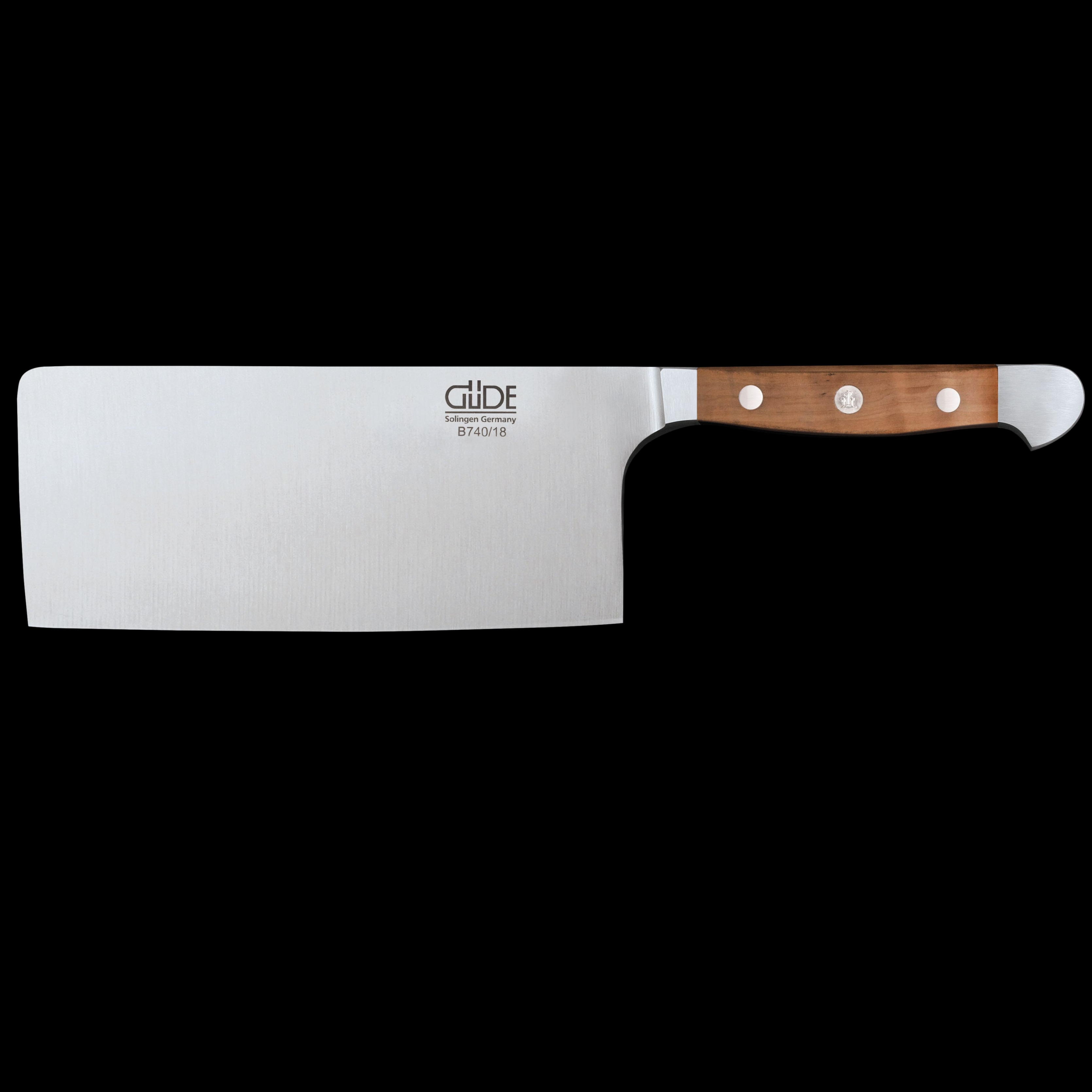 Gude Alpha Pear Series Forged Double Bolster Cleaver 7", Pearwood Handle, 14-oz - GuedeUSA