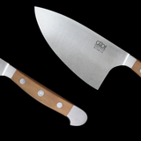 Gude Alpha Pear Series Forged Double Bolster Herb Knife 5", Pearwood Handle - GuedeUSA