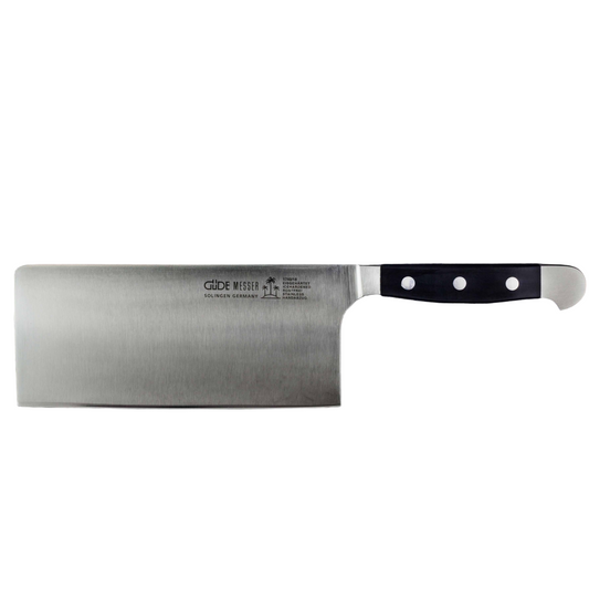 Gude Alpha Series Forged Double Bolster Cleaver 7-in / 10.5-oz Black Hostaform Handle