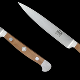 Gude Alpha Pear Series Forged Double Bolster Utility Knife 5", Pearwood Handle - GuedeUSA