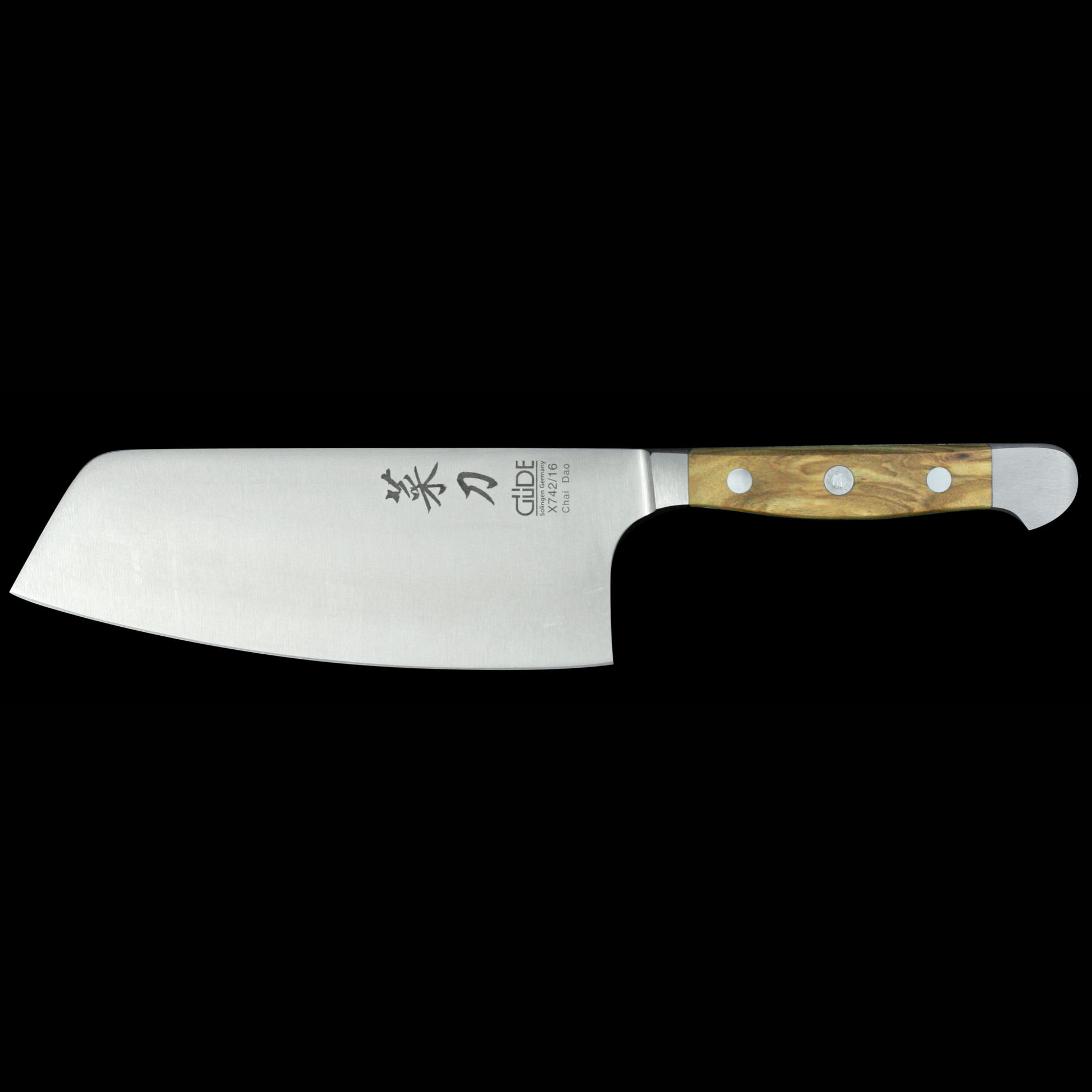 Logical Luxury Gude Alpha Olive Series Forged Double Bolster Chinese Chai  Dao, chinese chef knife 