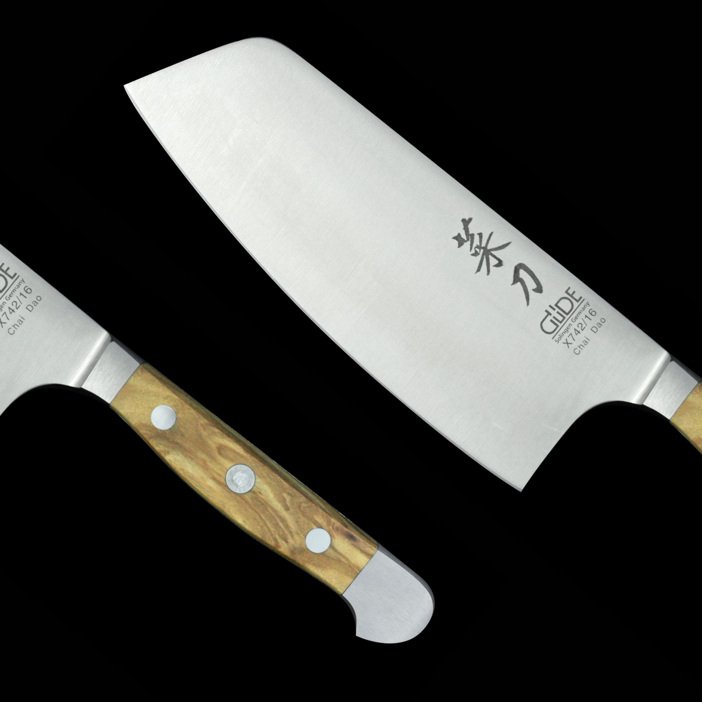 Gude Alpha Olive Series Forged Double Bolster Chinese Chef Knife 6", Olivewood Handle - GuedeUSA