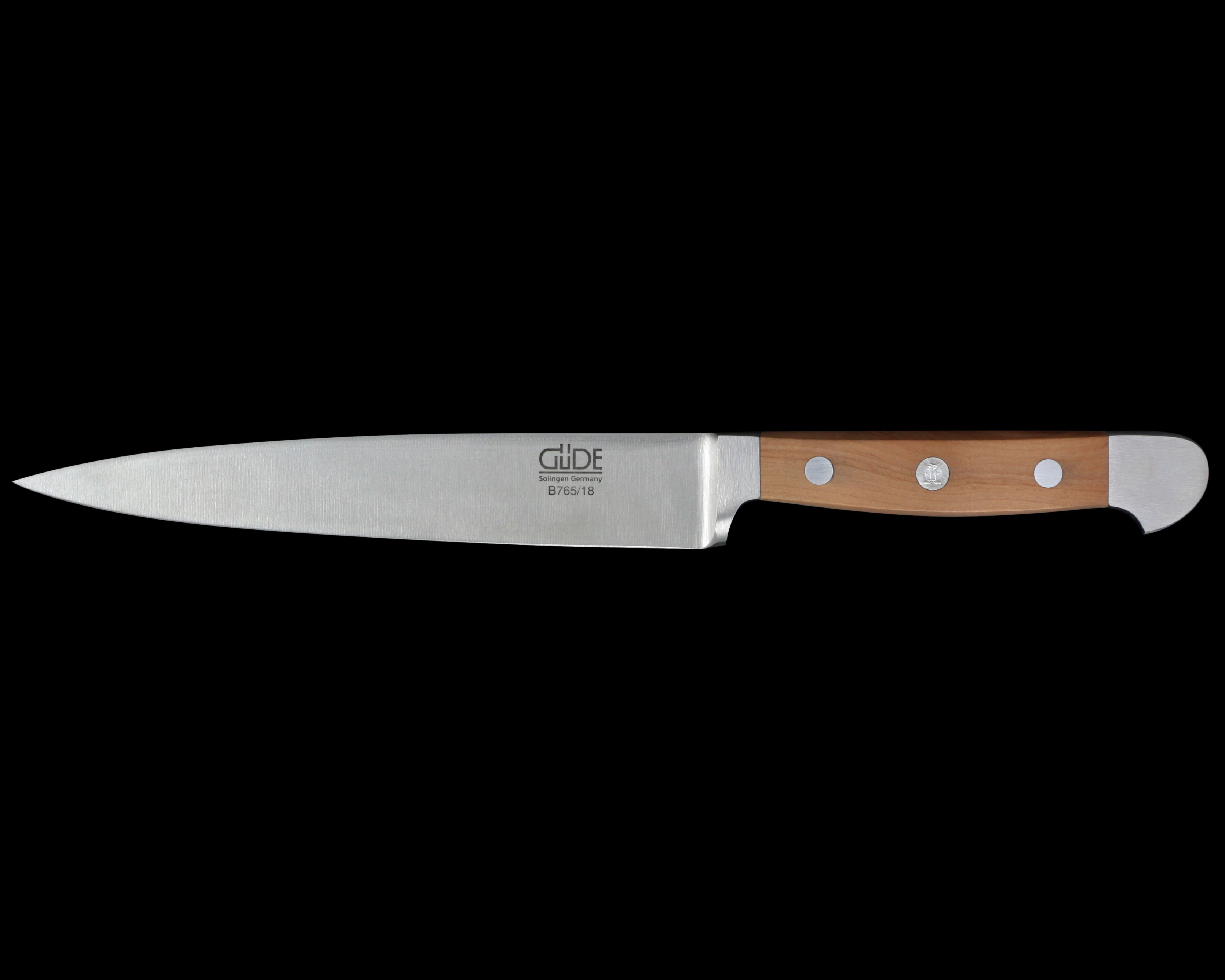 Gude Alpha Pear Series Forged Double Bolster Flexible Fillet Knife 7", Pearwood Handle - GuedeUSA