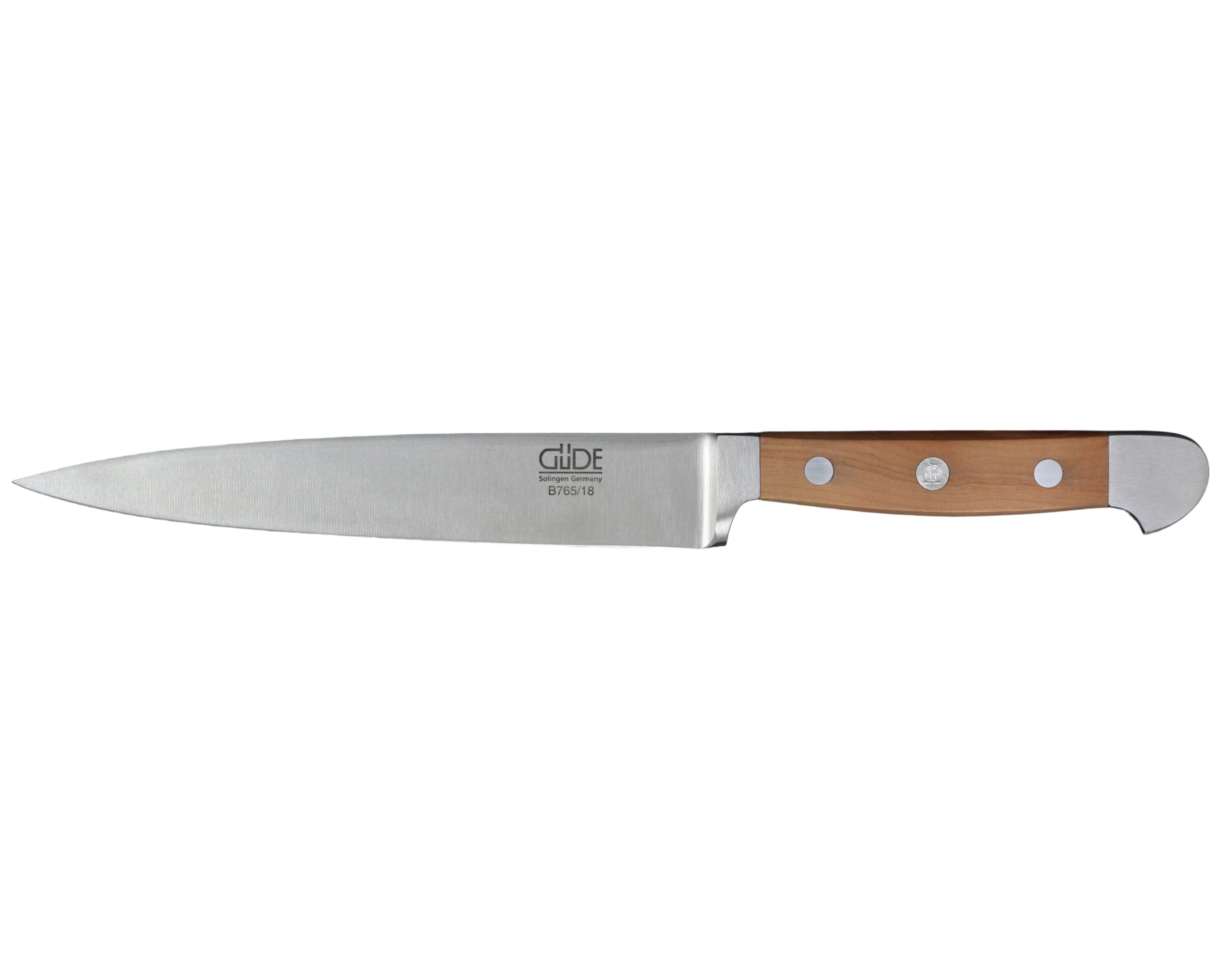 Gude Alpha Pear Series Forged Double Bolster Flexible Fillet Knife 7-in, Luxury Pear Wood Handle - Gude Shop USA