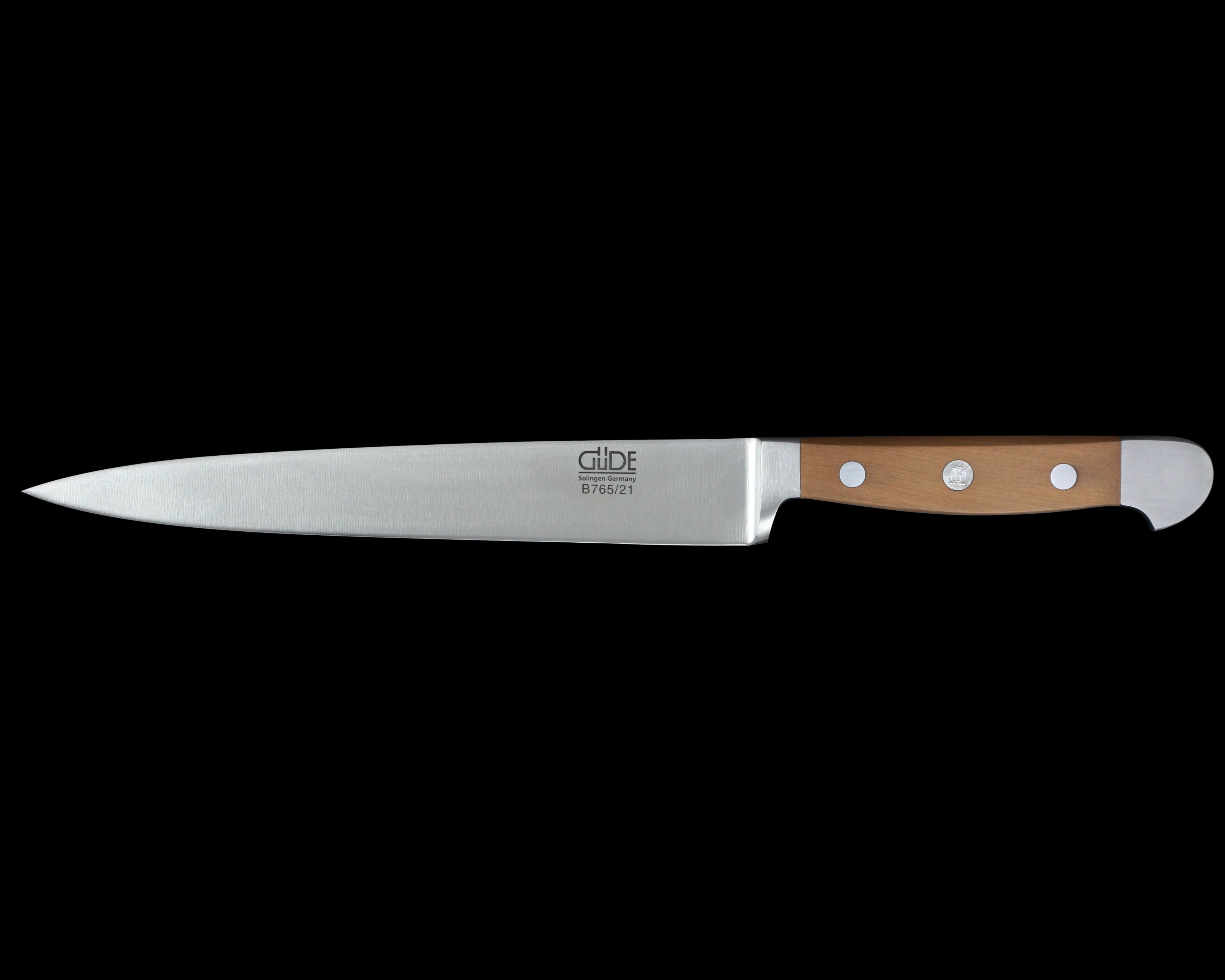 Gude Alpha Pear Series Forged Double Bolster Carving Knife 8", Pearwood Handle - GuedeUSA