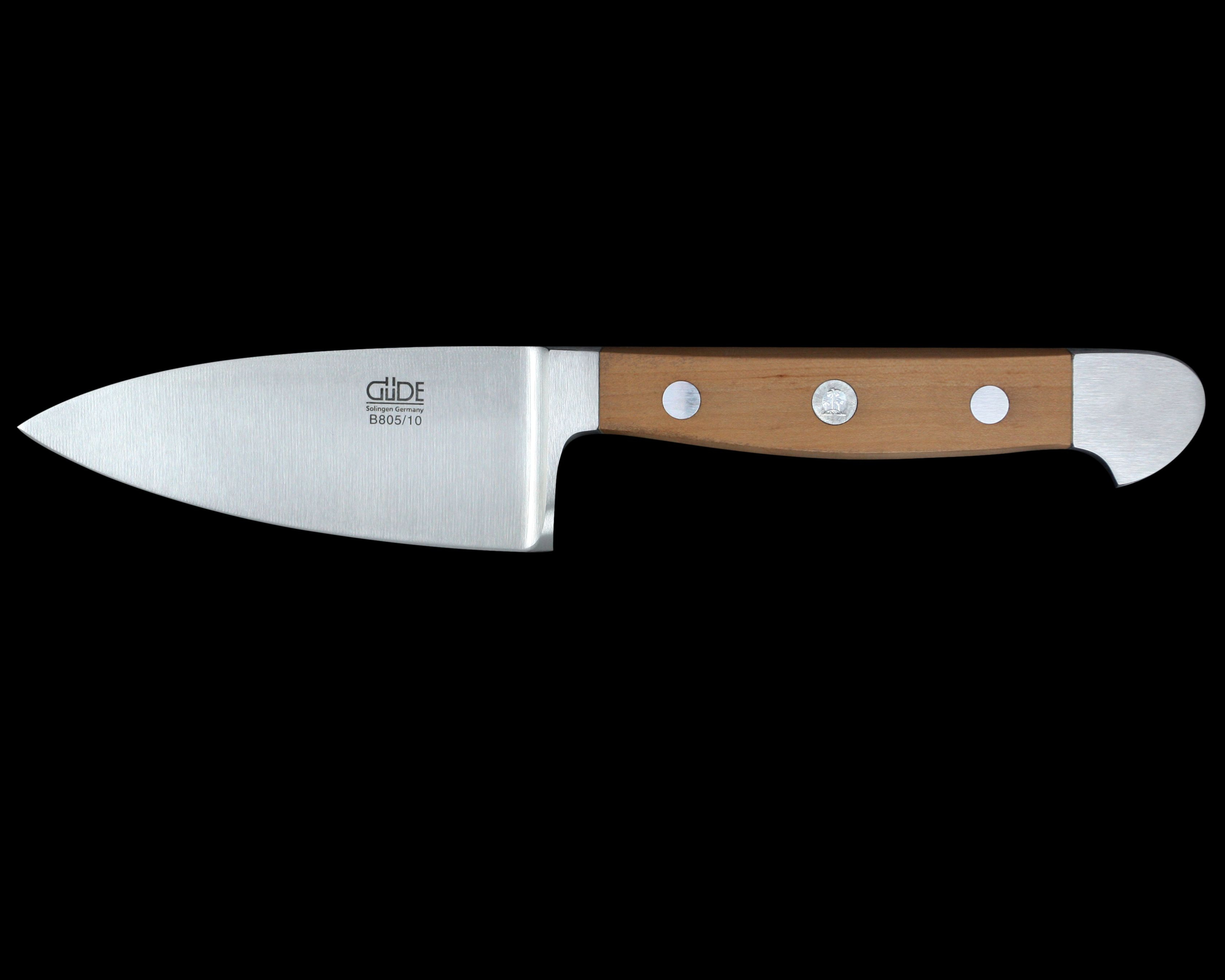 Gude Alpha Pear Series Forged Double Bolster Hard Cheese Knife 3", Pearwood Handle - GuedeUSA