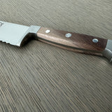 Güde Alpha Walnut Bread Knife 12" | Hand-Forged German Serrated Knife for Right & Left-Handed Use - Gude Shop USA