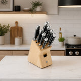 Güde Alpha Series 10-piece knife block set with black Hostaform handles