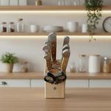Güde Alpha Olive Series 10-Piece Knife Block Set, includes an 8-inch chef's knife and slicer