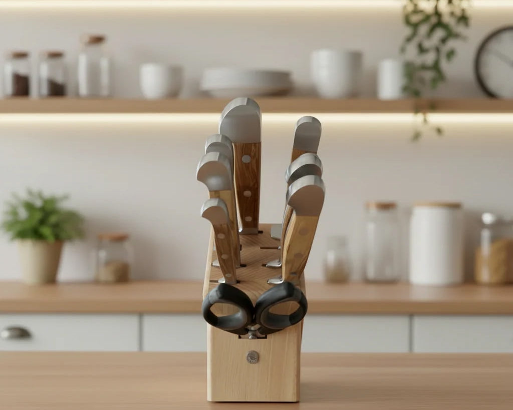 Gude Alpha Olive Series 10-Piece Knife Block Set, Olivewood Handle – Gude Shop USA