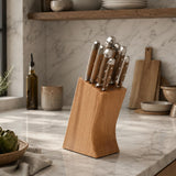 Gude Alpha Barrel Oak Series 9-Piece Knife Block Set, Oak Wood Handle – Gude Shop USA